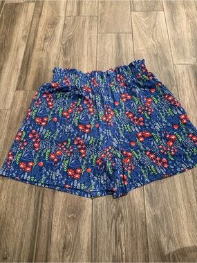 LuLaRoe Navy Floral High-Waist Elastic Shorts
